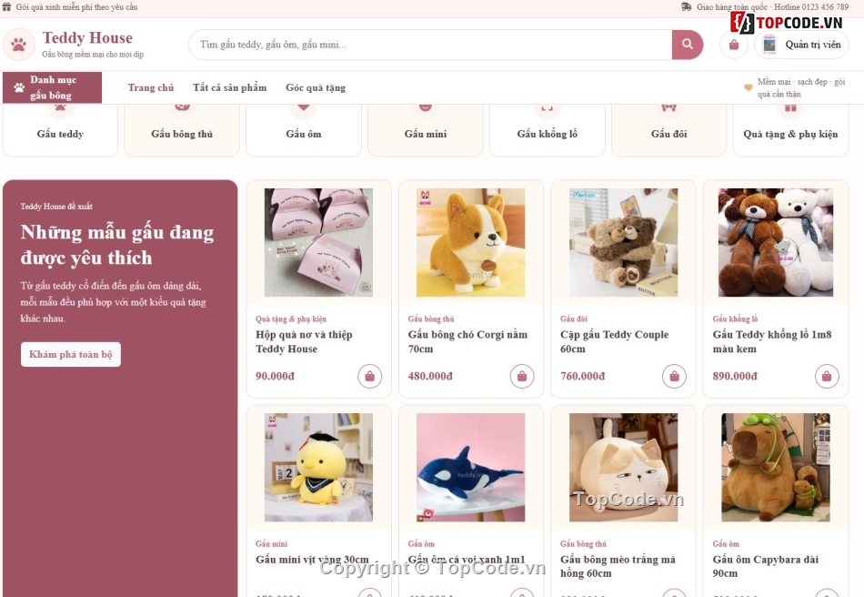 web,bán website,web bán gấu bông